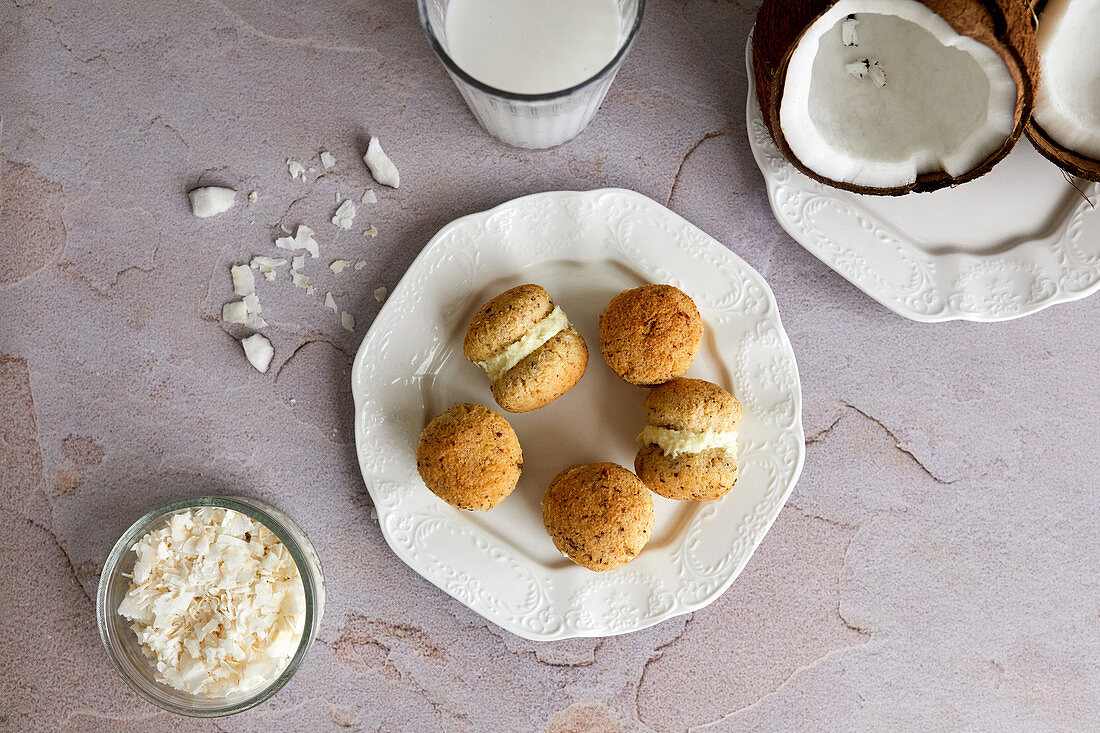 Healthy low carb biscuits made from coconut and almond flour