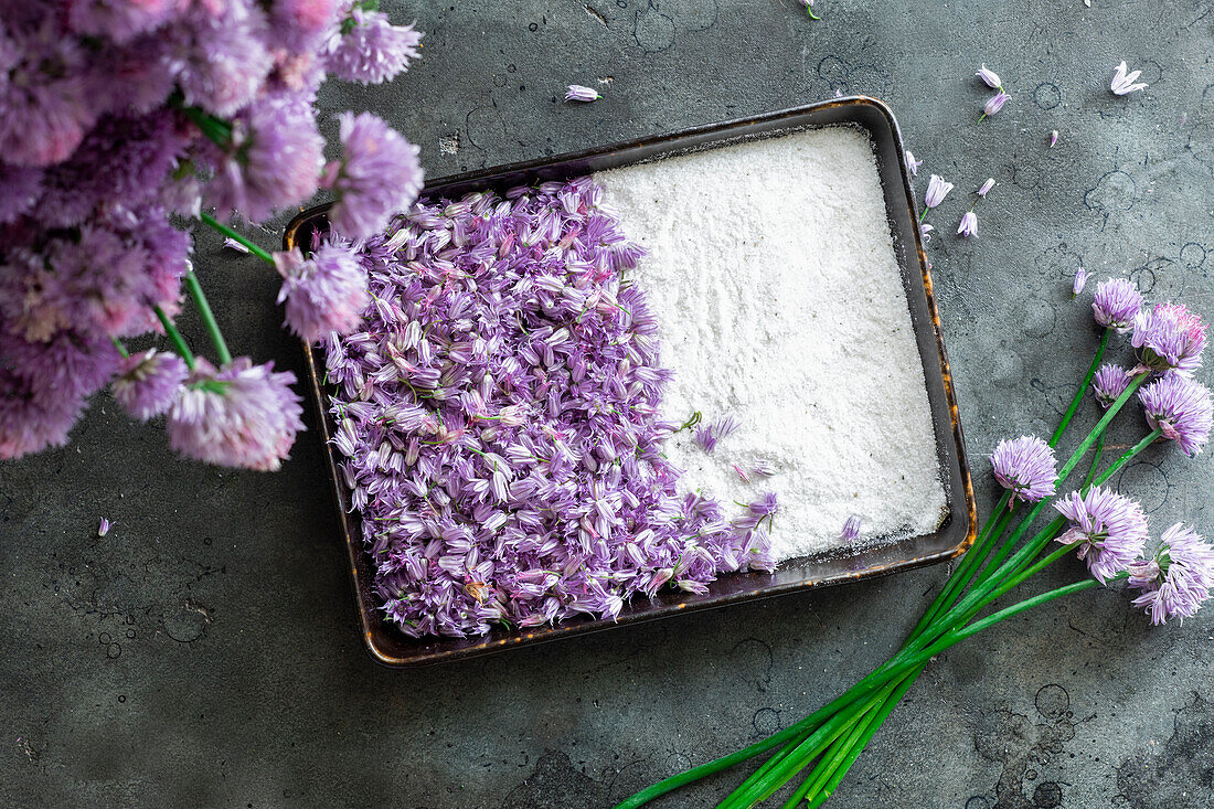 Chive blossom salt