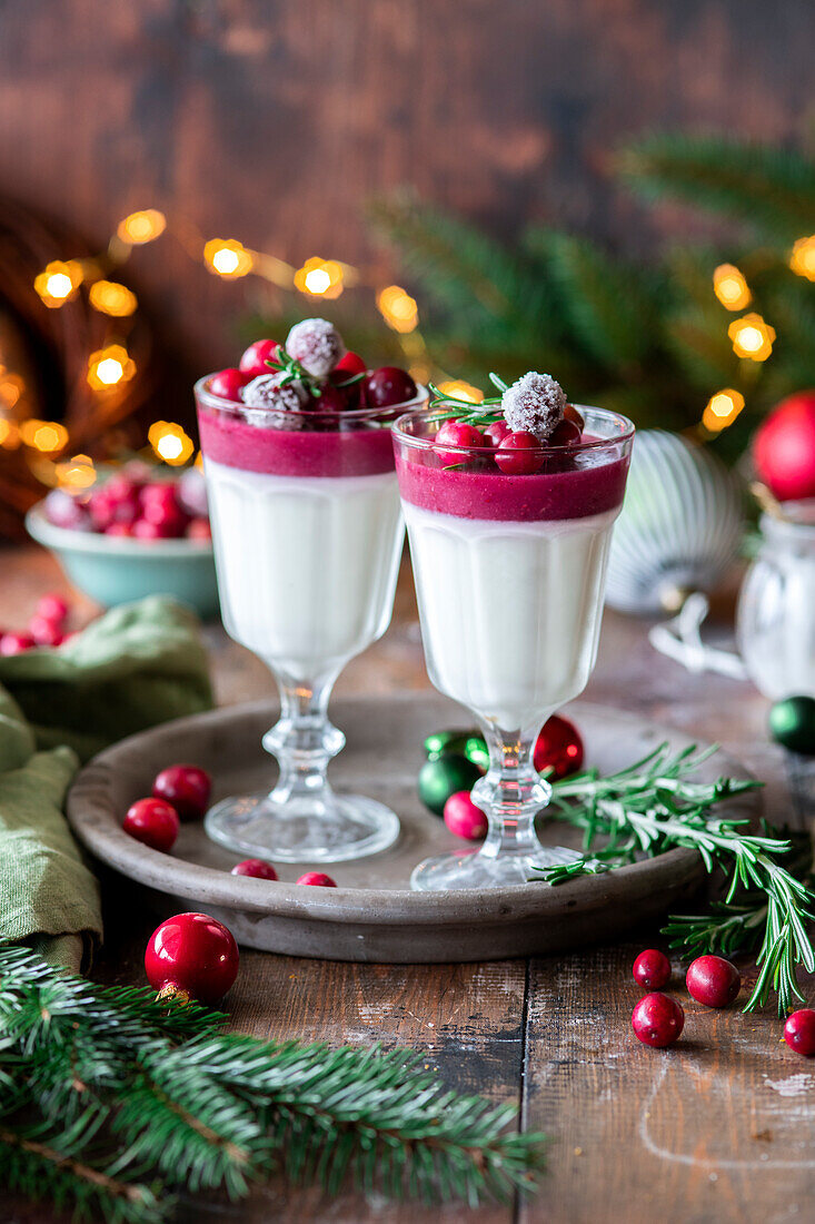 Cranberry Panna Cotta