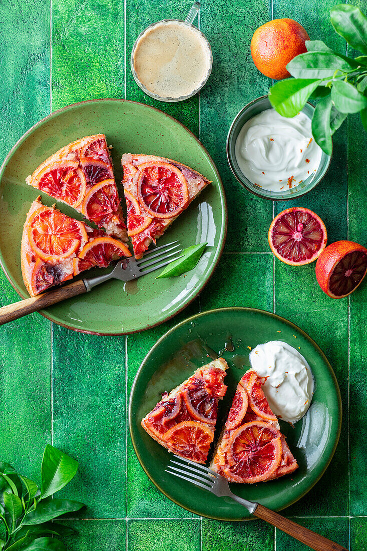 Upside Down Blood Orange Cake