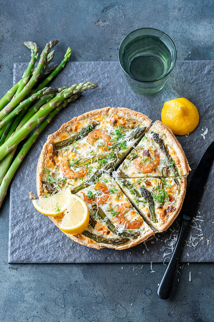 Spargel-Garnelen-Quiche