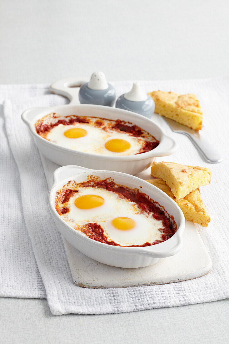 Ranch Eggs with cornbread