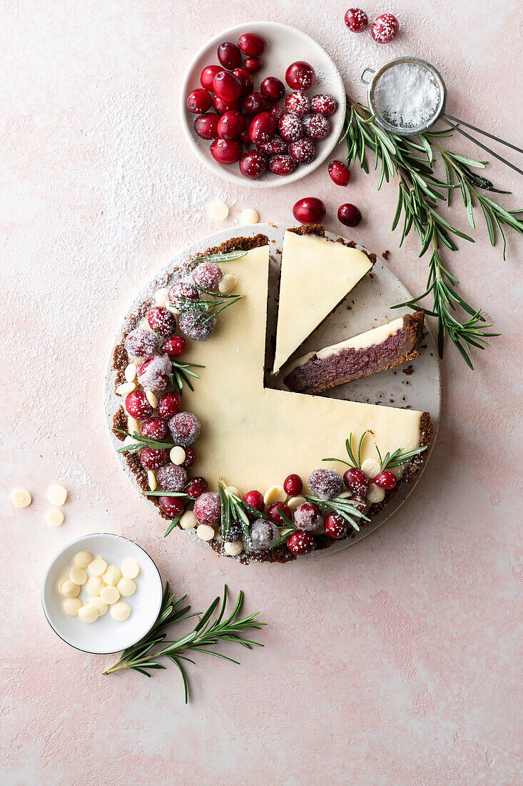 Cranberry Gingerbread Cake with White Chocolate