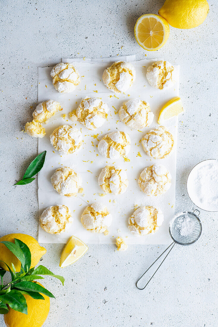 Crinkle Cookies mit Lemon Curd