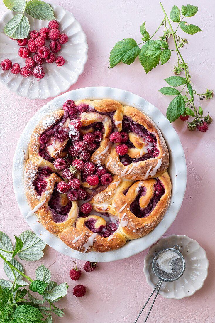 Himbeer-Schneckenkuchen