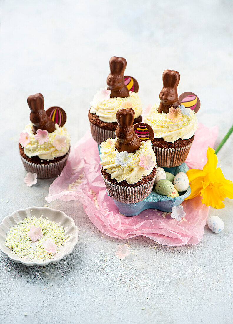 Schoko-Cupcakes zu Ostern