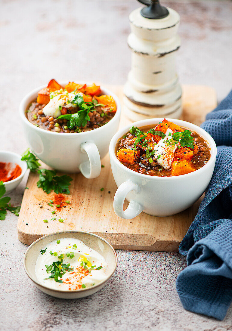 Lentil pumpkin soup