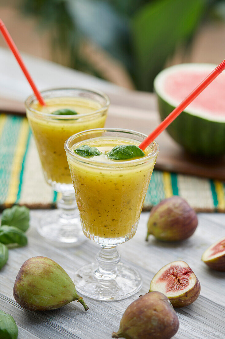 Watermelon and fig juice