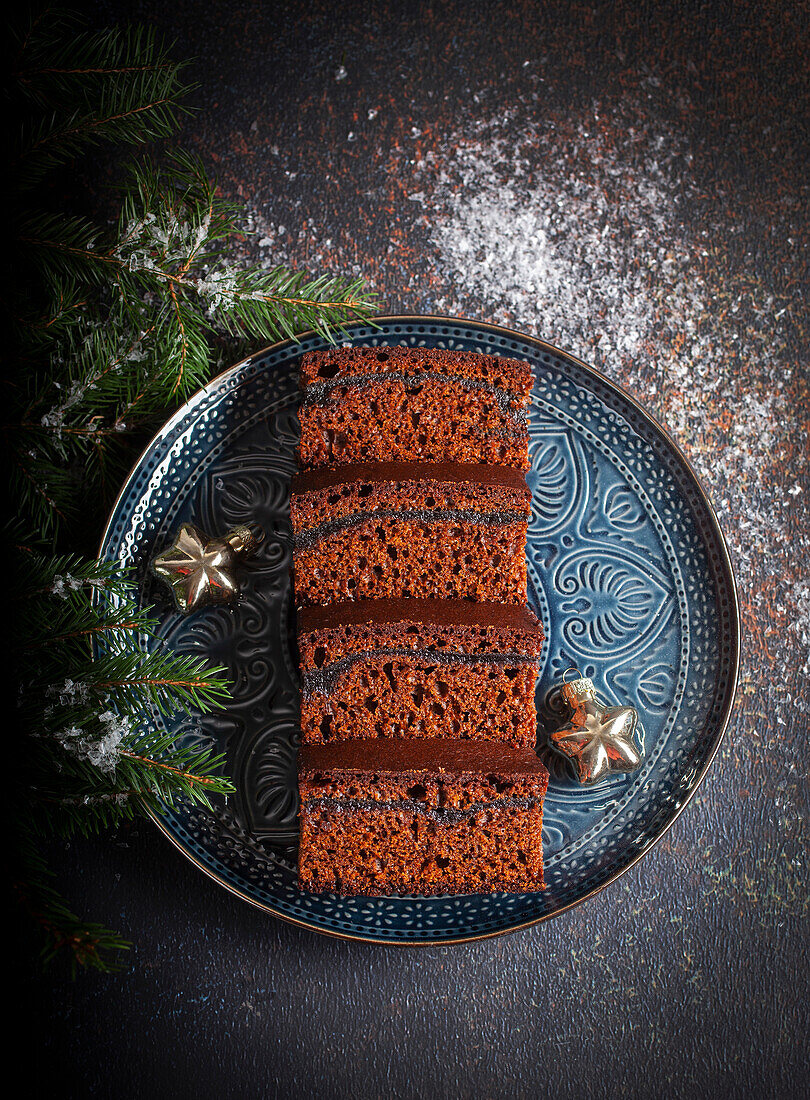 Christmas gingerbread cake