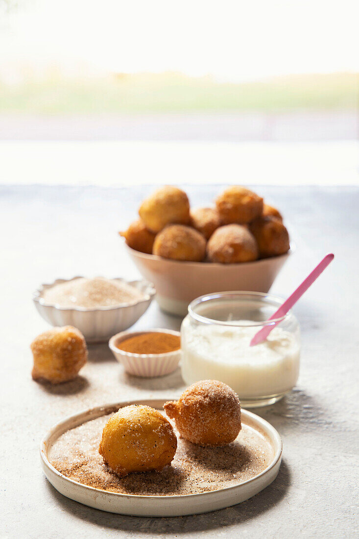 Yogurt and cinnamon donuts