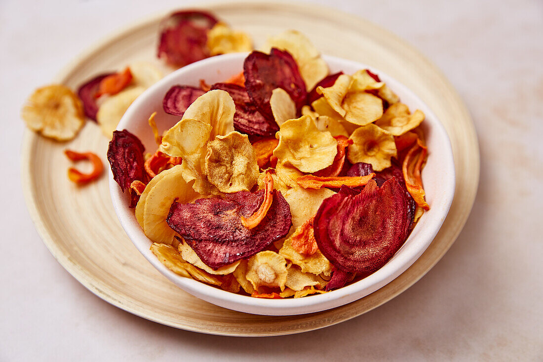 Colourful vegetable chips