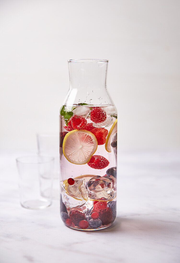 Infused berry mint water