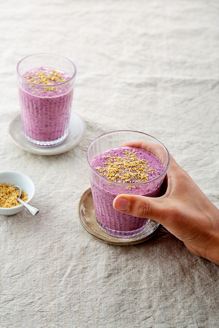 Blueberry and mango kefir