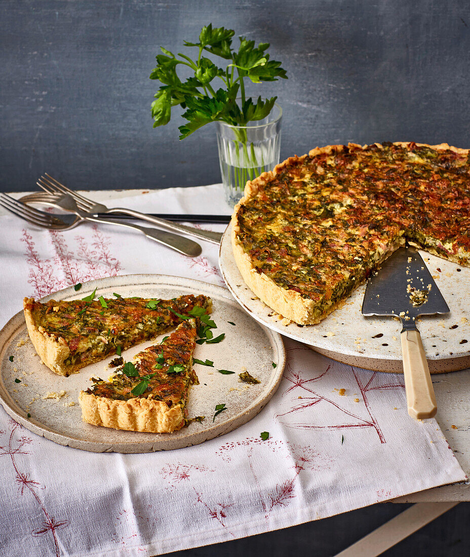 Parsley and bacon tart