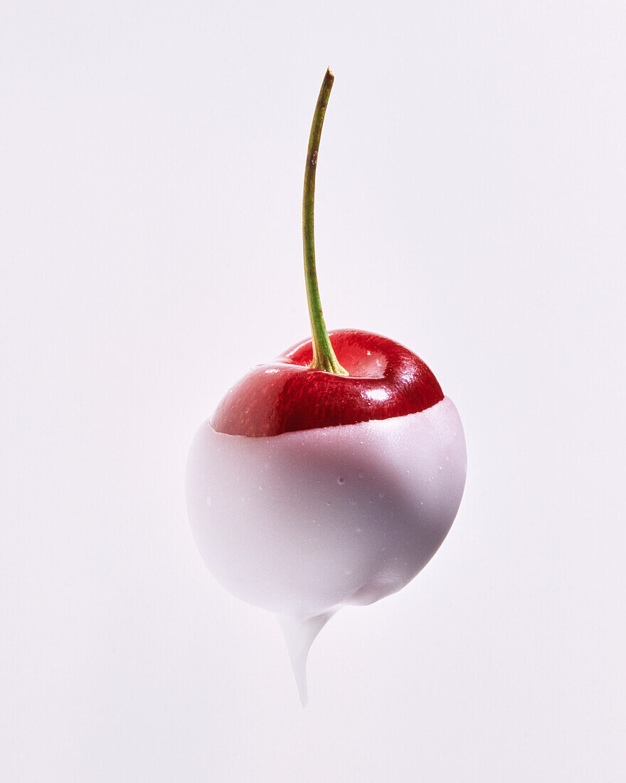 Cherry with white fondant