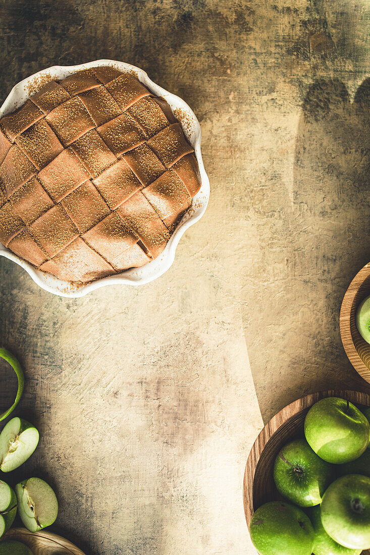 Veganer Apple Pie mit grünen Äpfeln