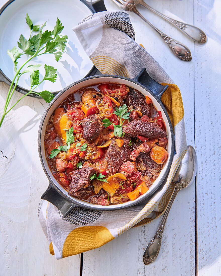 Mijote de boeuf a la provençale (Provençal beef stew)