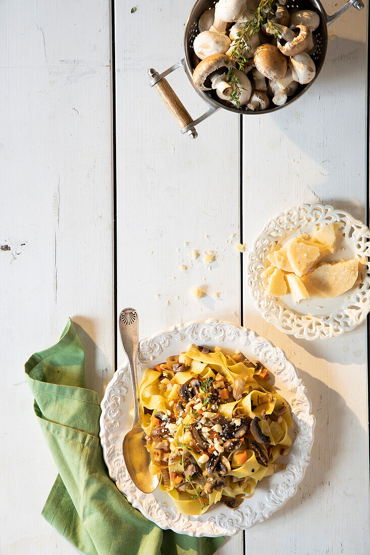 Pappardelle with mushrooms