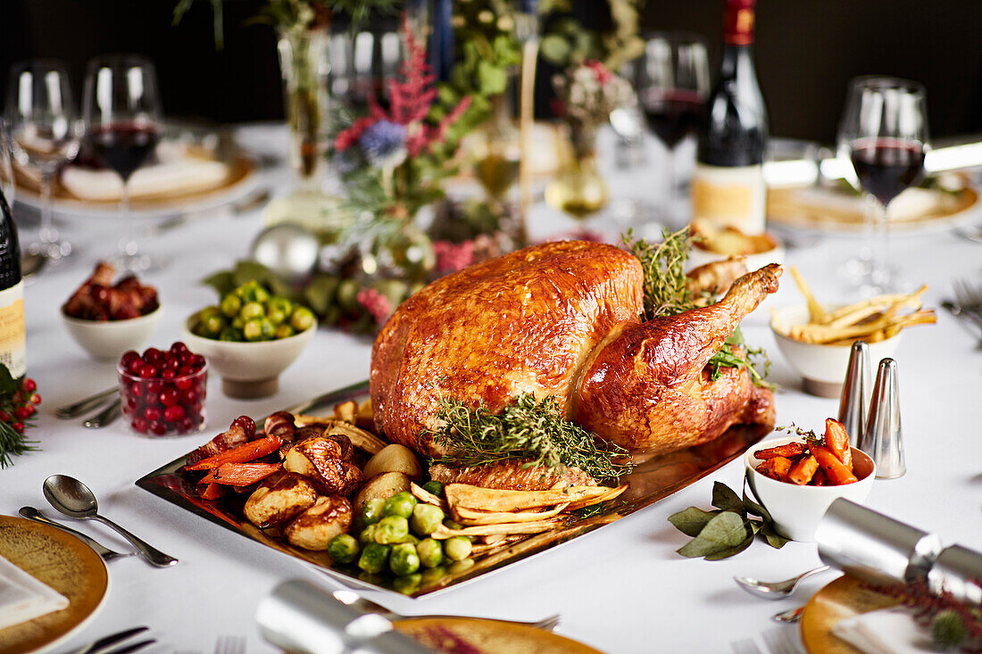 Roast turkey at Christmas
