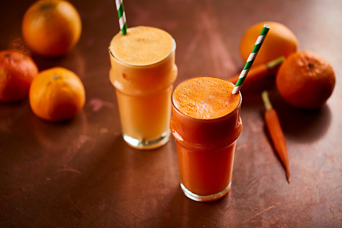 Carrot-and-orange juice for breakfast