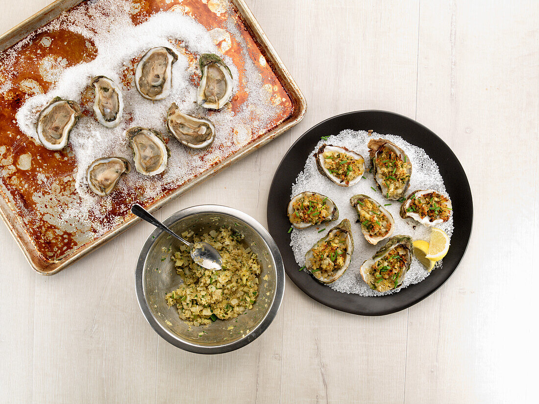 Baked oysters with fennel and artichokes