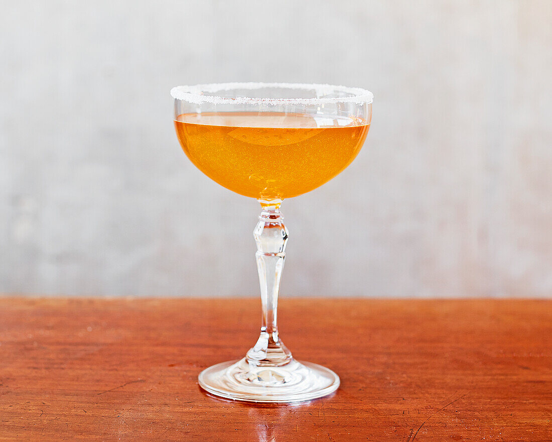 Cocktail 'Sidecar' with brandy, Cointreau and lemon juice