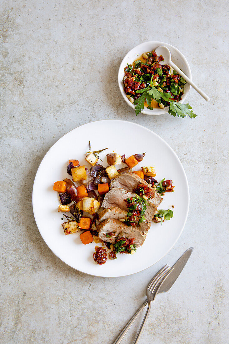 Veal tip with pine nut gremolata