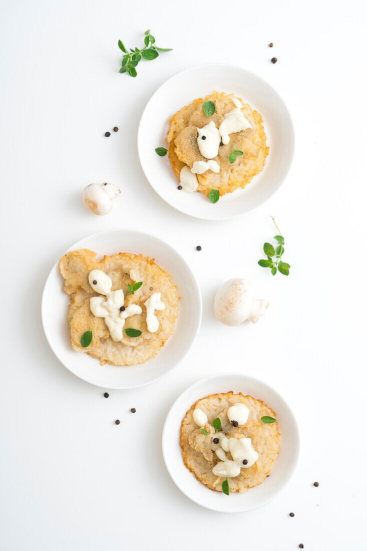 Fried risotto with mushrooms