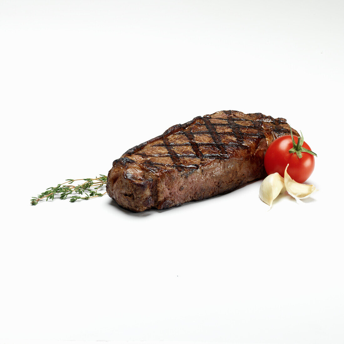 A grilled rib eye steak