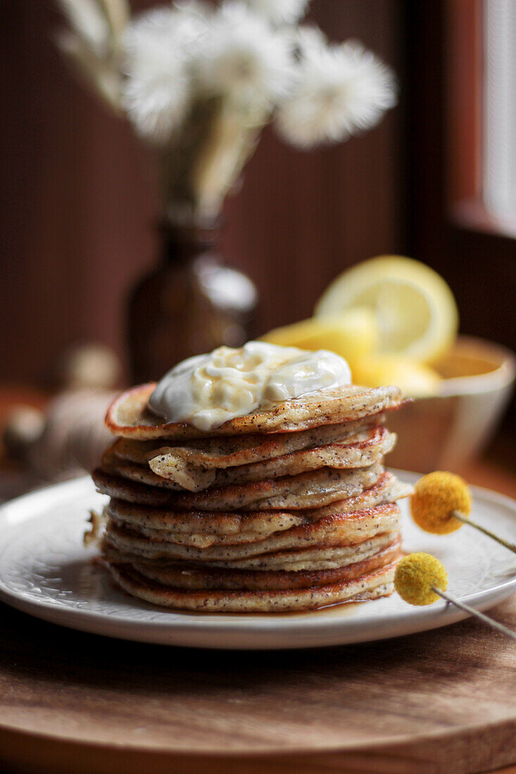 Zitronen-Mohn-Pancakes