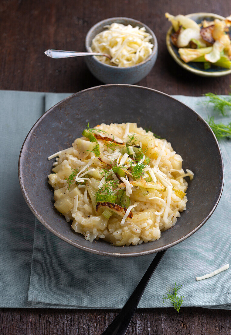 Vegan fennel risotto