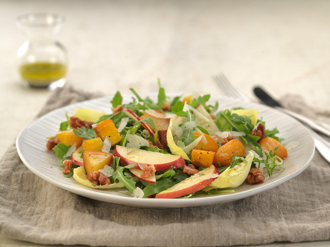 Apple salad with roasted golden beets