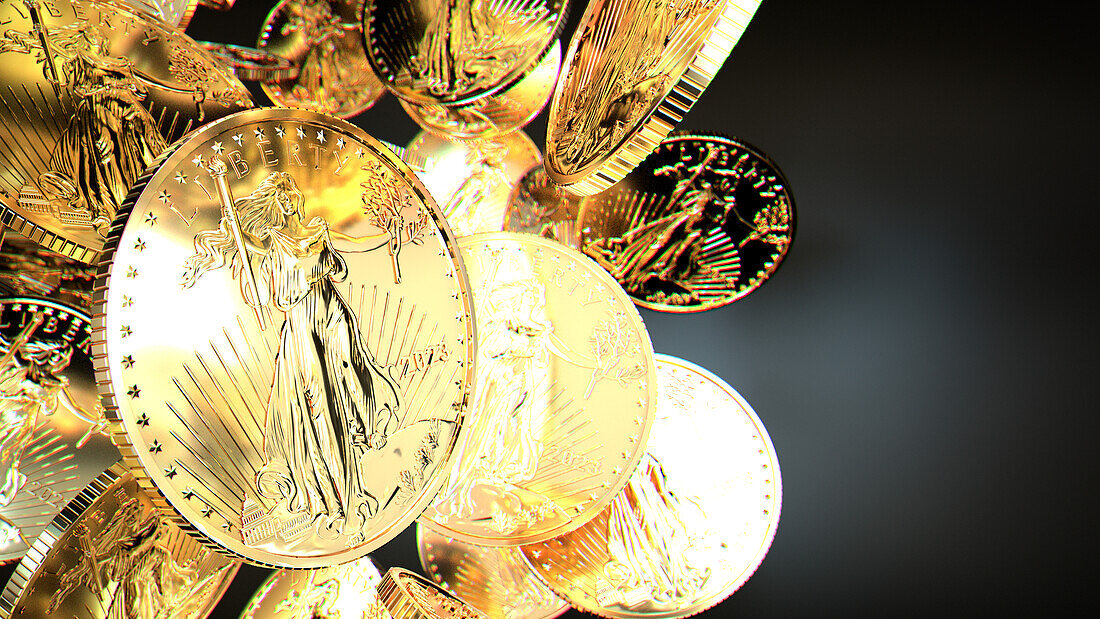 Gold coins, conceptual illustration