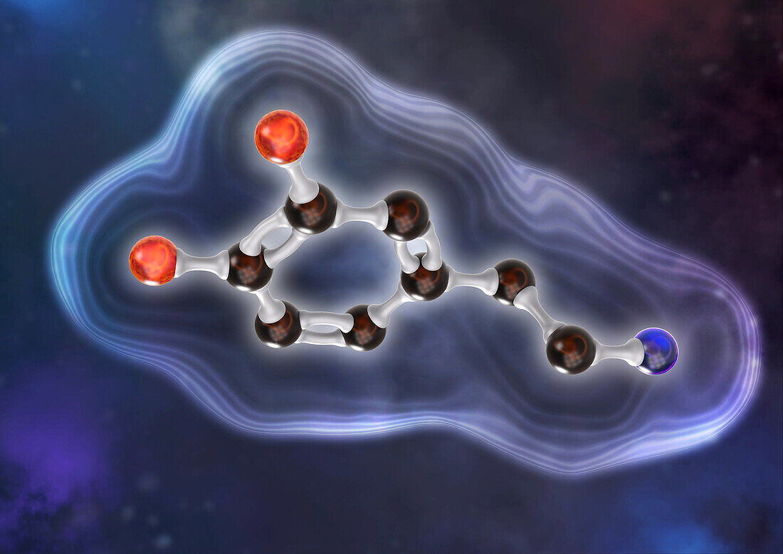 Dopamine molecule, illustration