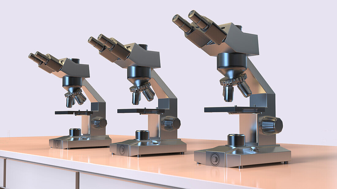 Optical light microscopes, illustration