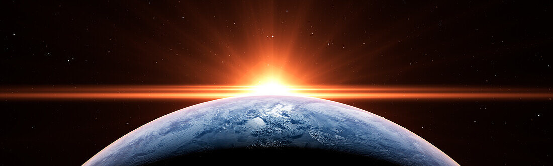 Sunrise over Earth, illustration