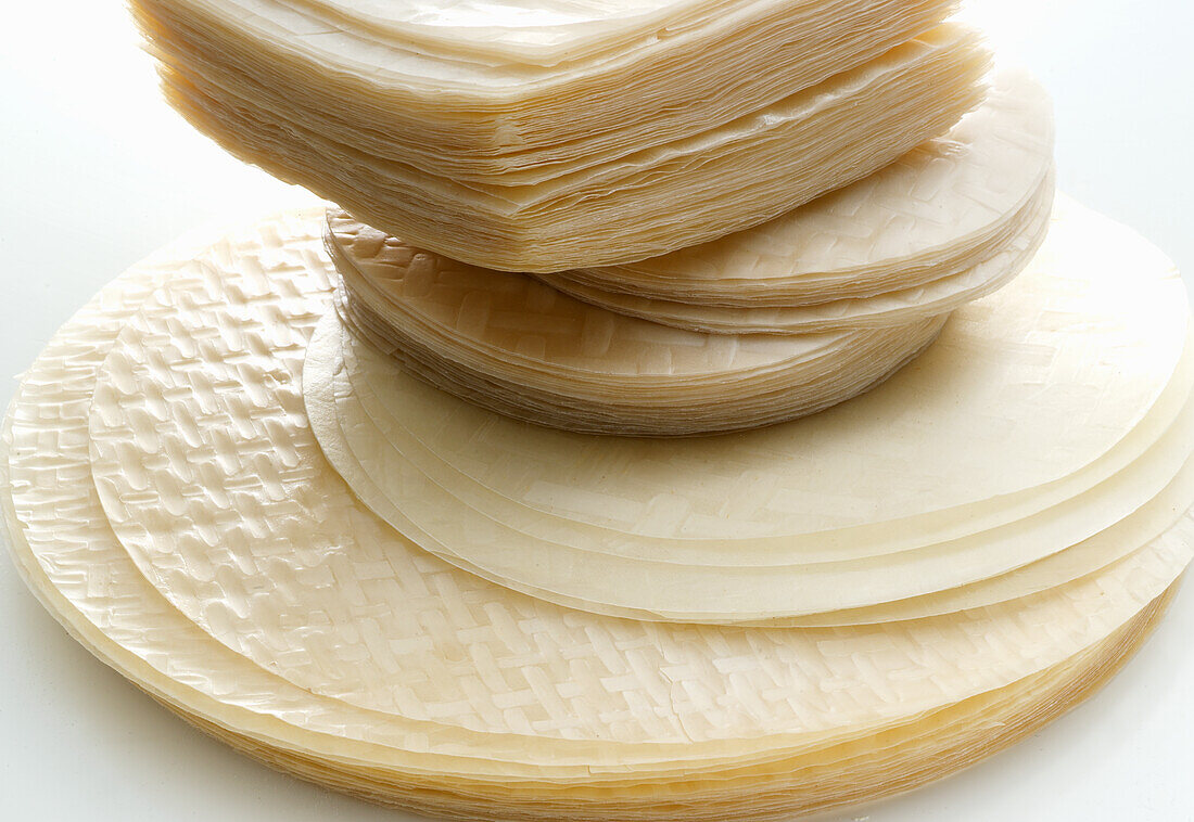 Various sheets of rice paper, stacked