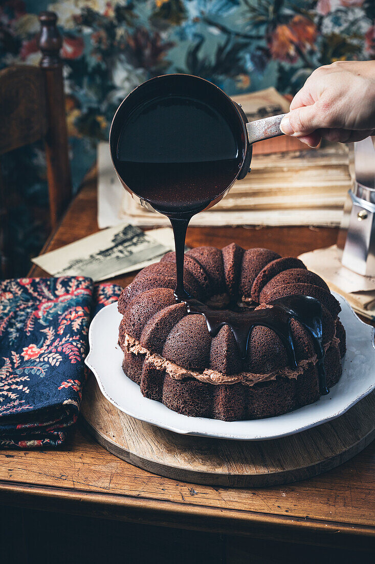 Chocolate coffee bundt cake