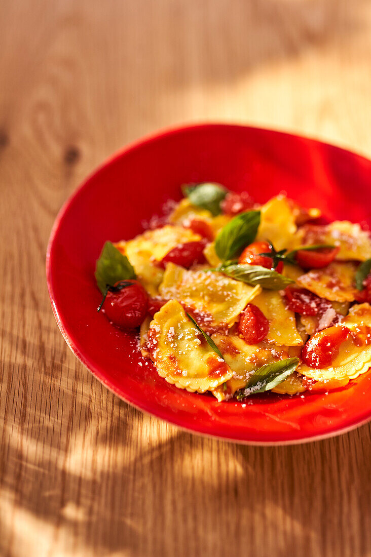 Ravioli with cherry tomatoes