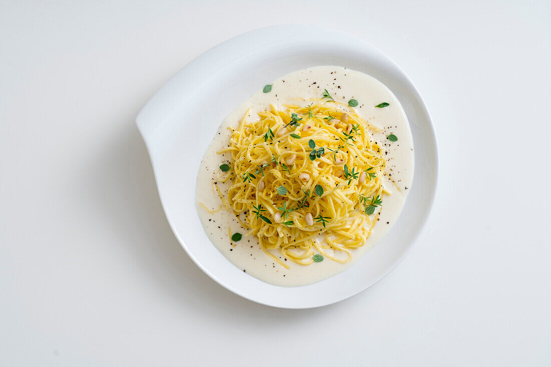 Tagliolini with a cheese sauce