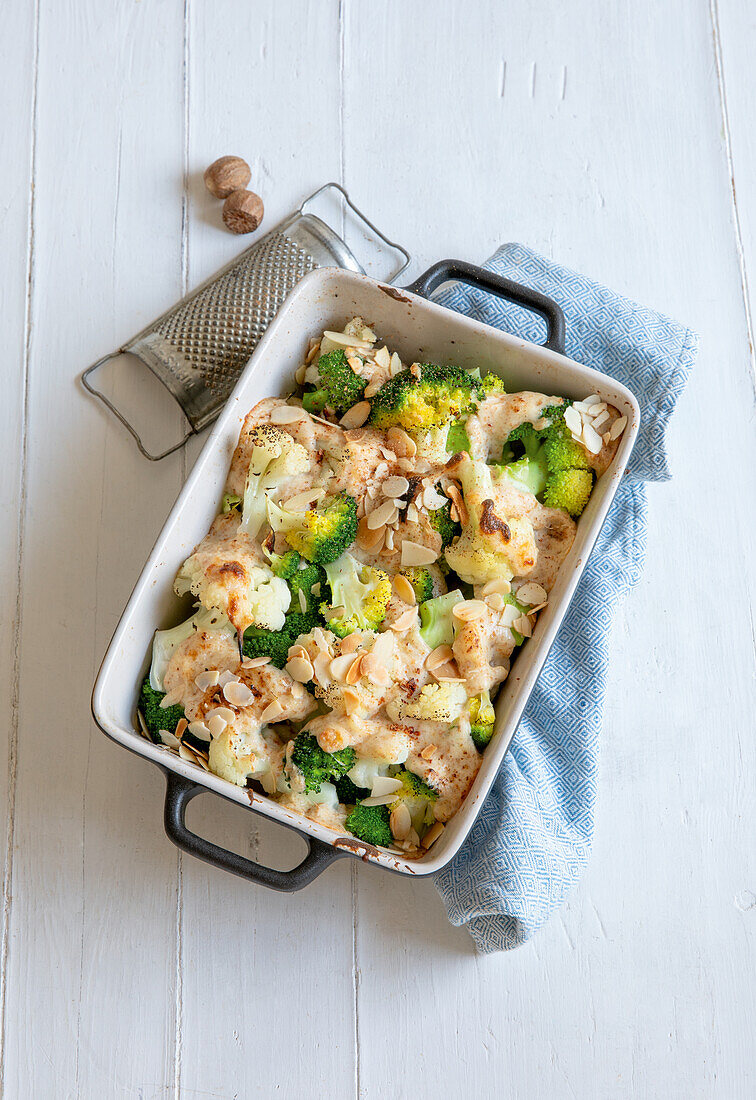 Broccoli and cauliflower gratin