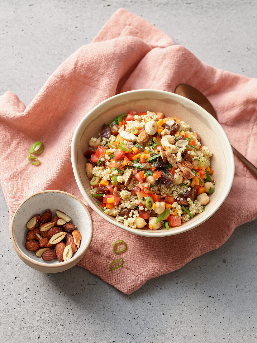 Quinoa salad with dates and chickpeas