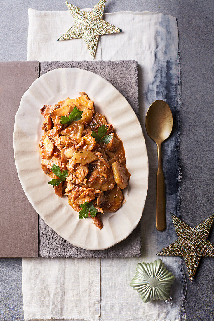 Stockfisch-Kartoffel-Ragout zu Weihnachten