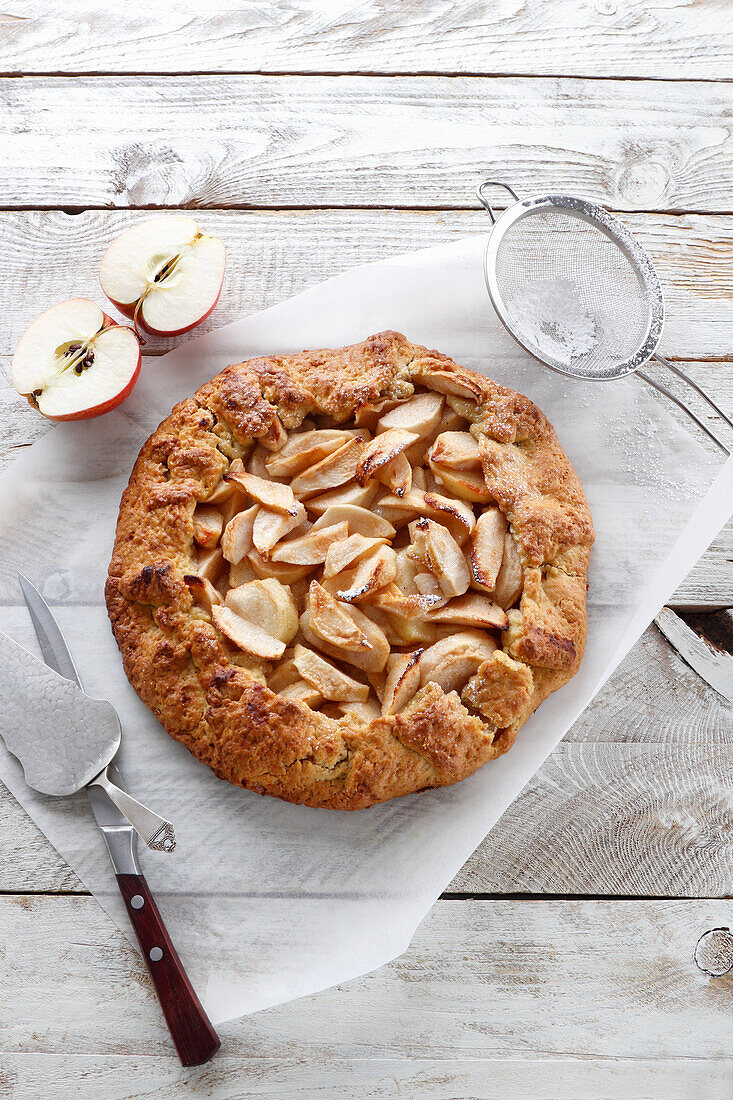 Tart galette with apples