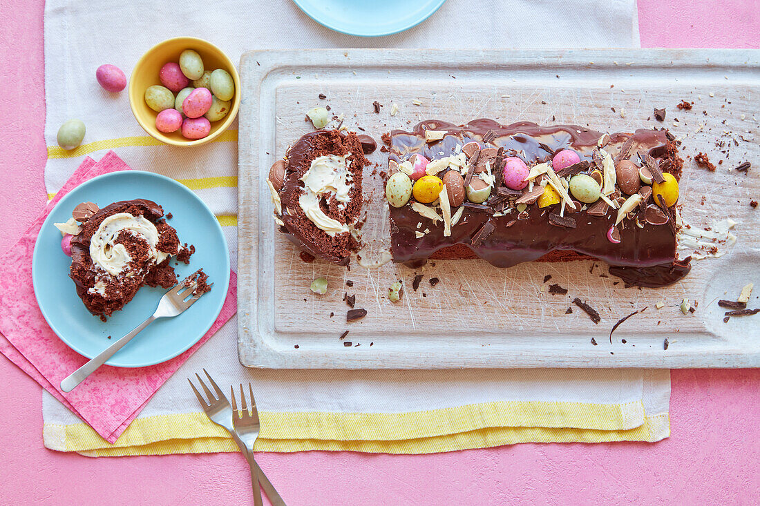 Triple Chocolate Easter Roll