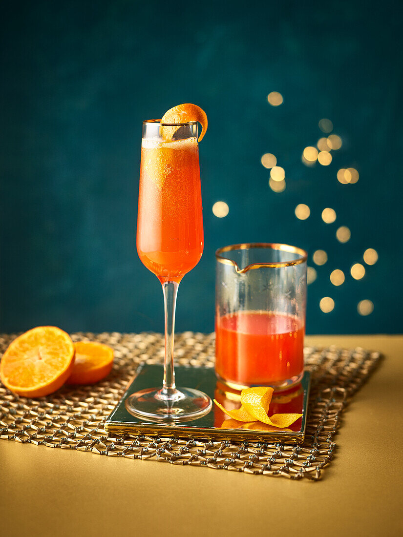 Clementine Frizzante (Cocktail für Hogmanay, Schottisches Neujahrsfest)
