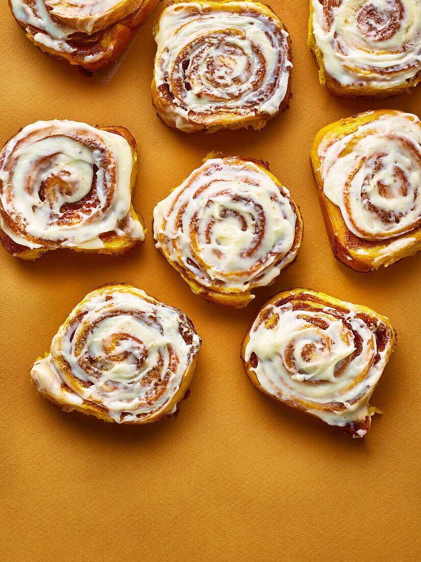 Pumpkin Cinnamon Buns with Glaze