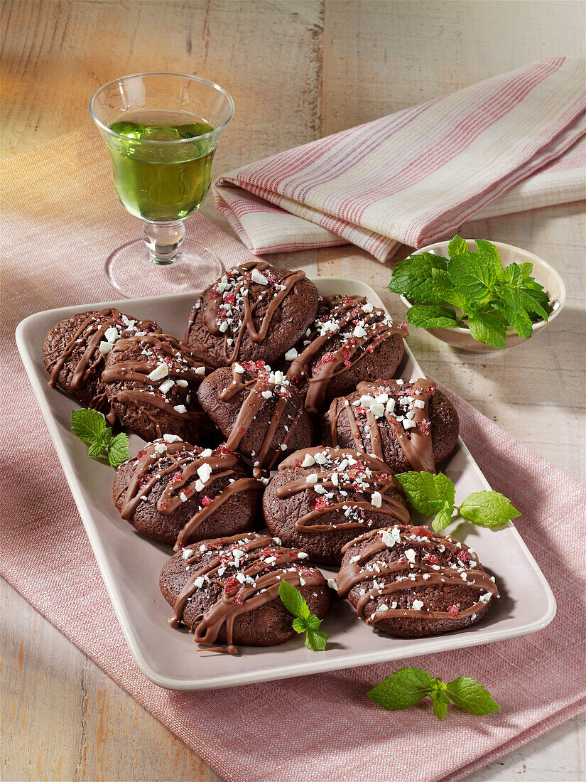 American peppermint brownie cookies