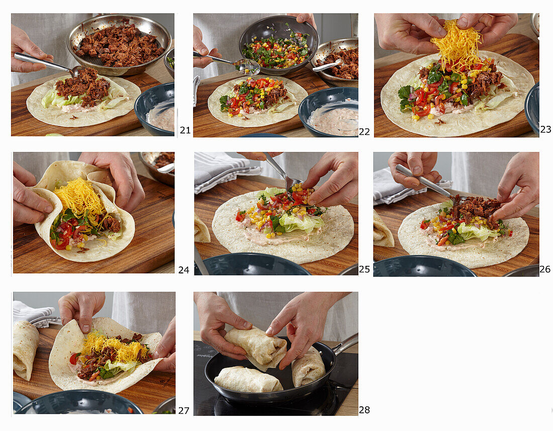 Prepare Mexican Jackfruit Burrito