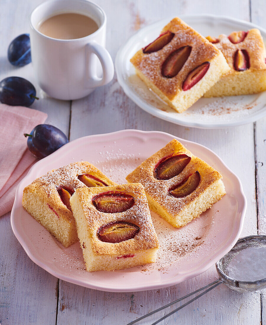 Potato dough tray cake with plums